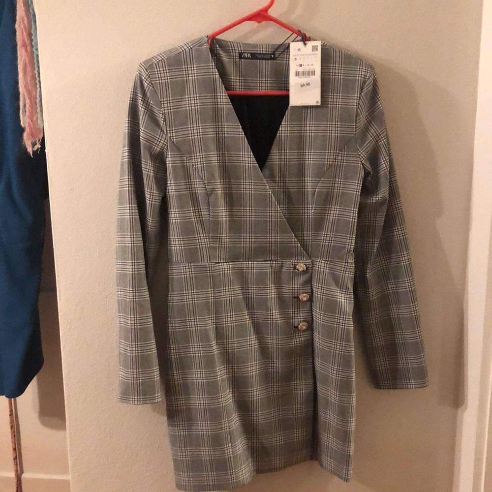 Zara plaid blazer dress